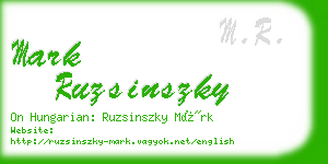 mark ruzsinszky business card